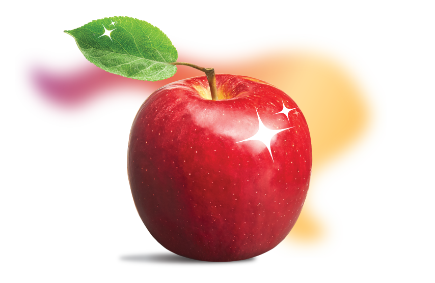 an image of a gleaming apple
